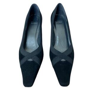 𝅺Stuart Weitzman Black Suede Russell Bromley Kitten Heels